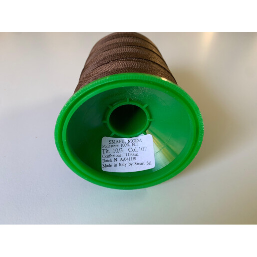 Ata de cusut piele SMAFIL MODA 10/3 Maro 107, 1150 mt.